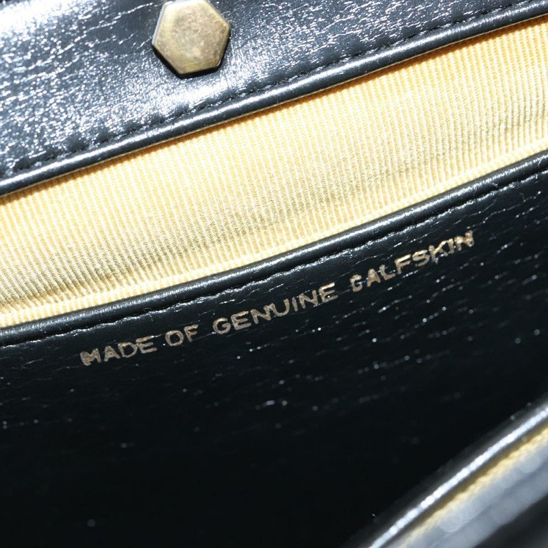 【日本直送】Christian Dior 手提包 小牛皮 2way 黑色 金色 Auth 150418-18