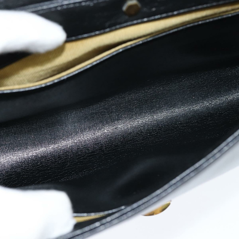 【日本直送】Christian Dior 手提包 小牛皮 2way 黑色 金色 Auth 150418-19