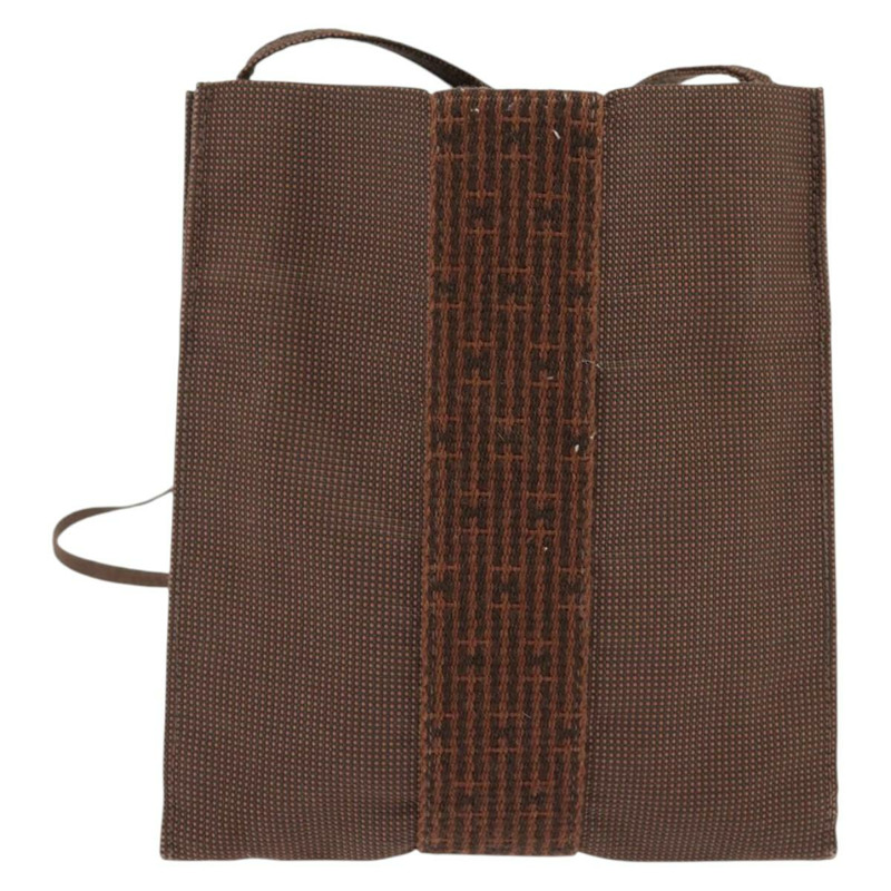 【日本直送】愛馬仕 Pochette Her Line MM 單肩帆布包,棕色,正品 150447-2