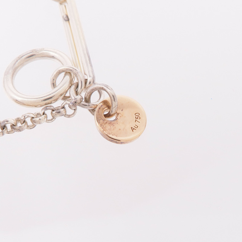 HERMES 925純銀/18K玫瑰金Ex-Libris Pendant Small Model項鍊-5