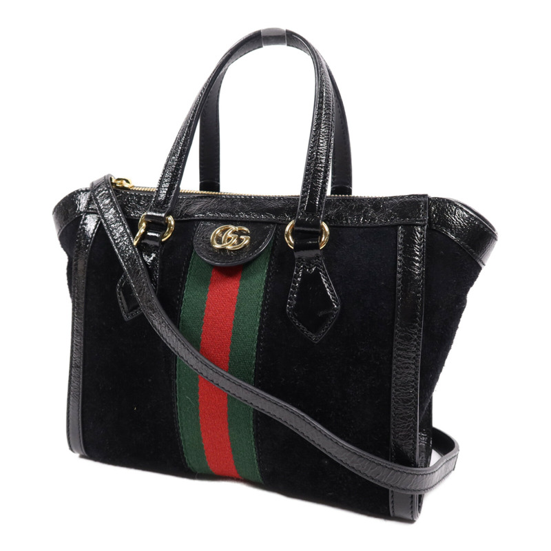 GUCCI 麂皮皮革Chain Shoulder Bag金扣手挽肩背兩用袋-2