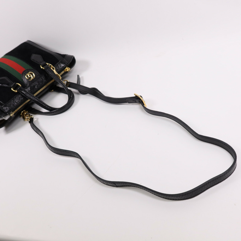 GUCCI 麂皮皮革Chain Shoulder Bag金扣手挽肩背兩用袋-11