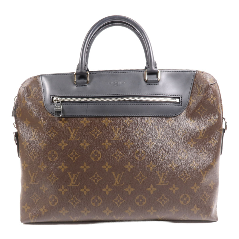 LOUIS VUITTON Monogram Macassar Porte-Documents Jour銀扣肩背袋-0