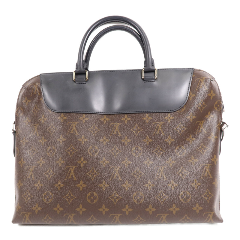 LOUIS VUITTON Monogram Macassar Porte-Documents Jour銀扣肩背袋-1