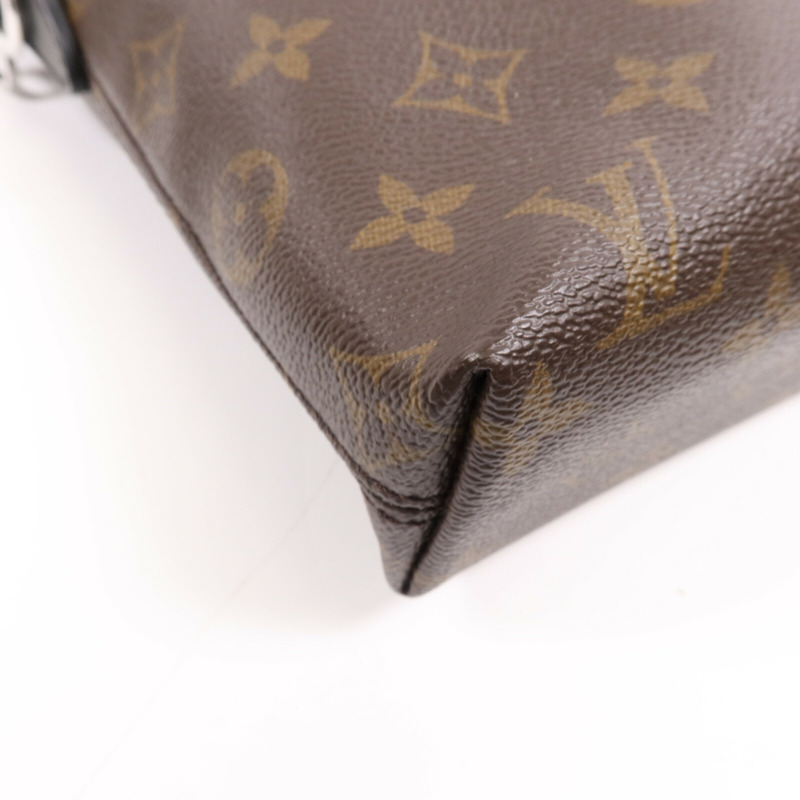 LOUIS VUITTON Monogram Macassar Porte-Documents Jour銀扣肩背袋-6
