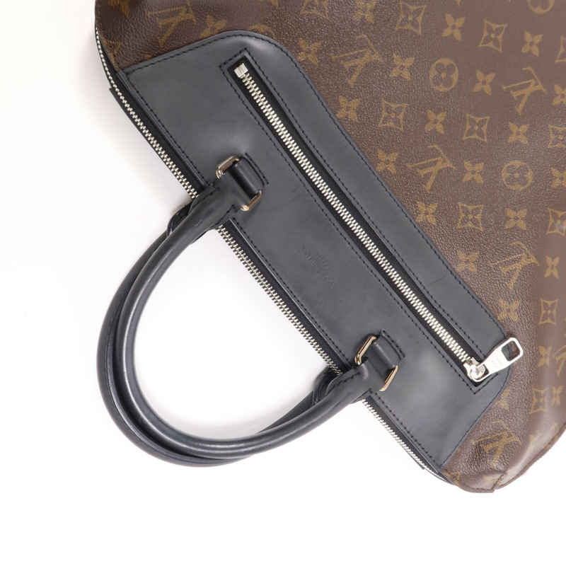 LOUIS VUITTON Monogram Macassar Porte-Documents Jour銀扣肩背袋-9