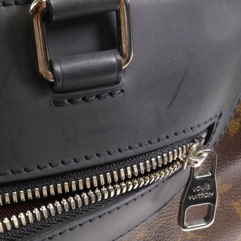 LOUIS VUITTON Monogram Macassar Porte-Documents Jour銀扣肩背袋-15