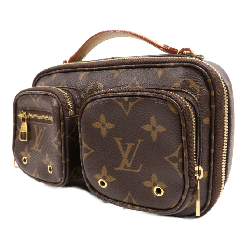 LOUIS VUITTON Monogram Utility金扣手挽肩背兩用袋棕色-2