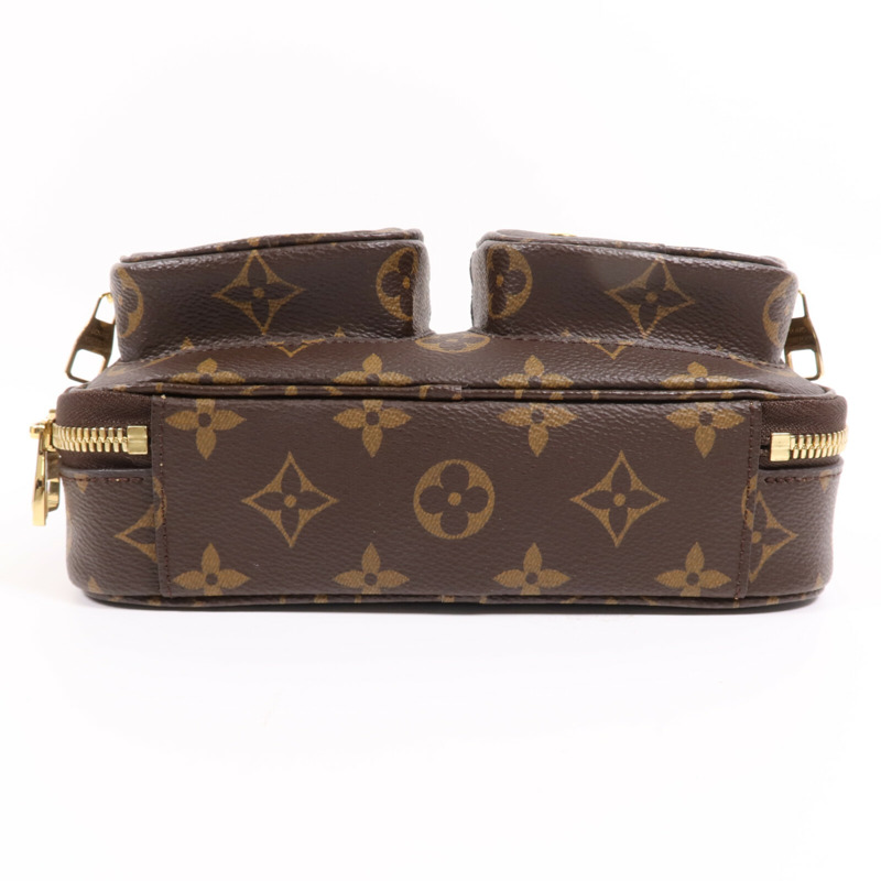 LOUIS VUITTON Monogram Utility金扣手挽肩背兩用袋棕色-3
