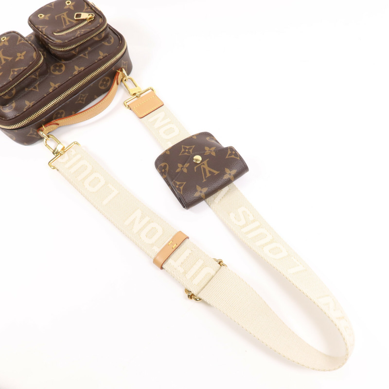 LOUIS VUITTON Monogram Utility金扣手挽肩背兩用袋棕色-9