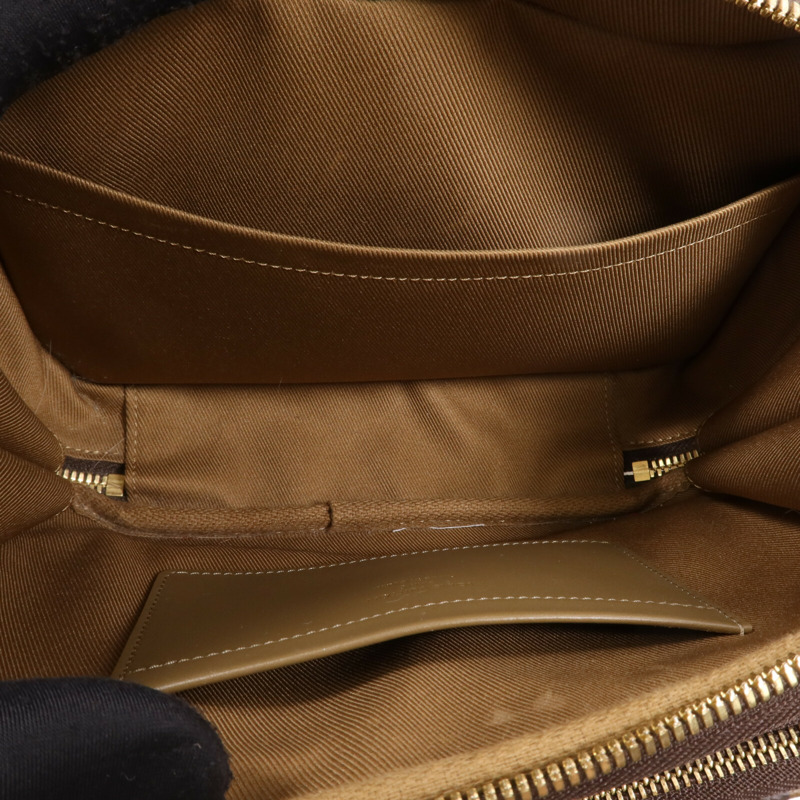 LOUIS VUITTON Monogram Utility金扣手挽肩背兩用袋棕色-14