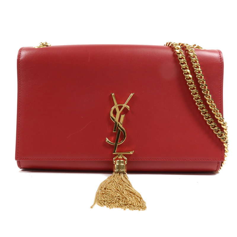 YVES SAINT LAURENT 牛皮皮革Kate Tassel金扣鏈帶肩背袋-0