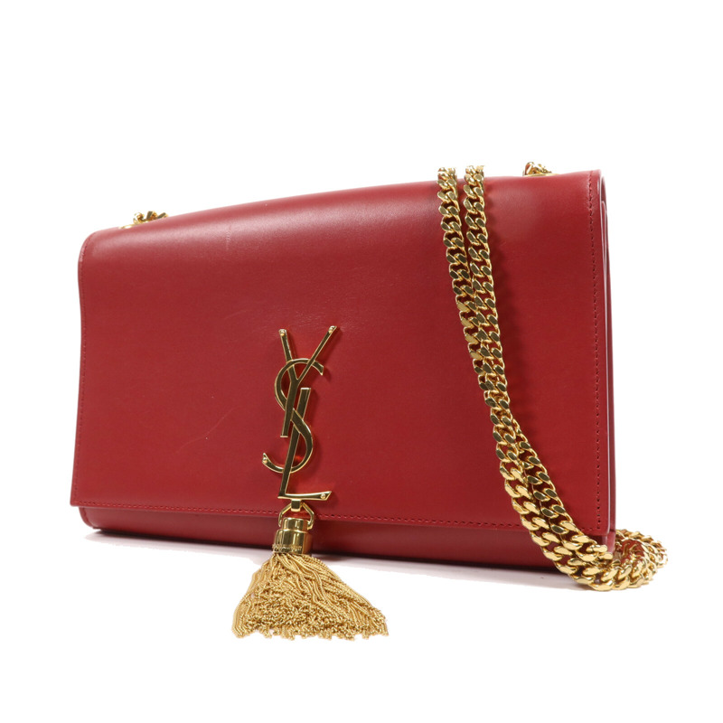 YVES SAINT LAURENT 牛皮皮革Kate Tassel金扣鏈帶肩背袋-2