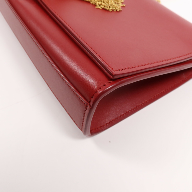 YVES SAINT LAURENT 牛皮皮革Kate Tassel金扣鏈帶肩背袋-9