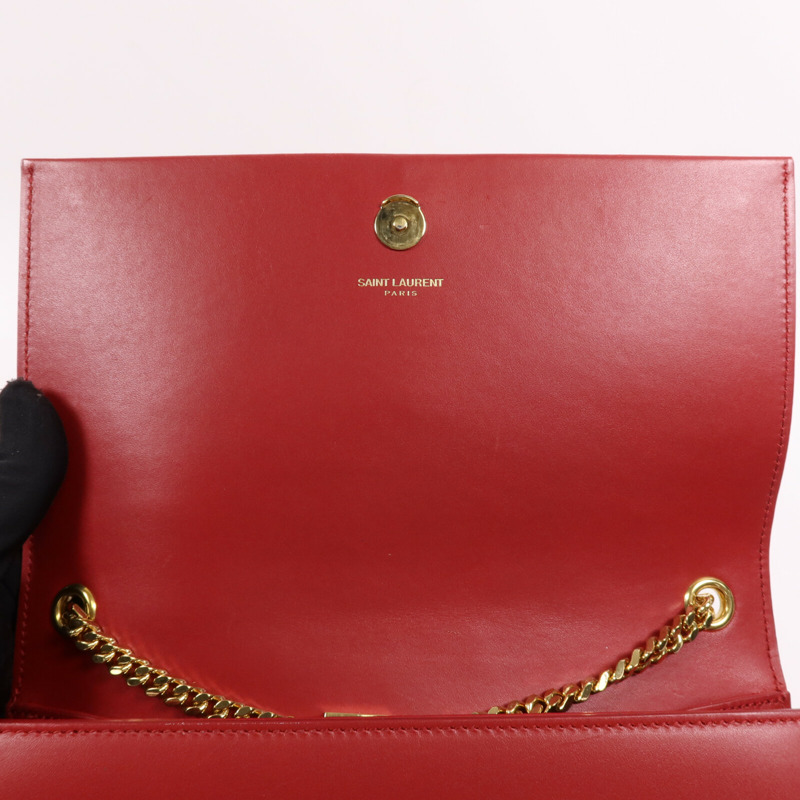 YVES SAINT LAURENT 牛皮皮革Kate Tassel金扣鏈帶肩背袋-13