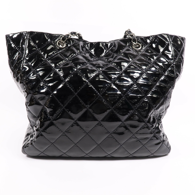CHANEL 漆皮皮革Shoulder Bag銀扣鏈帶肩背袋-2