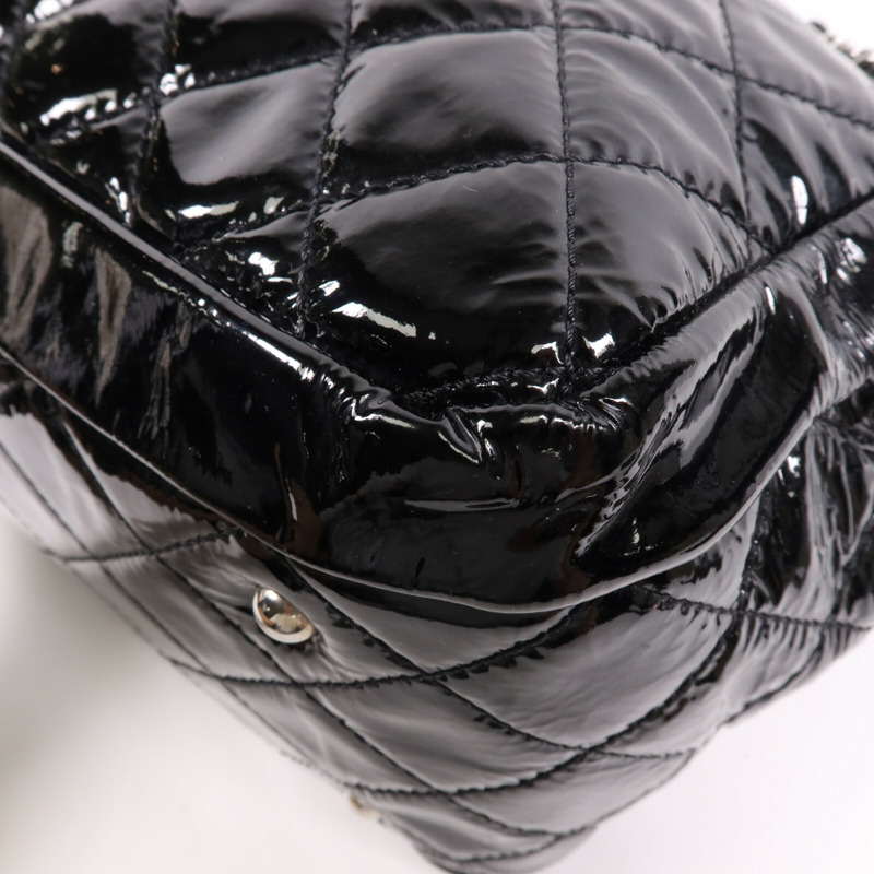 CHANEL 漆皮皮革Shoulder Bag銀扣鏈帶肩背袋-4