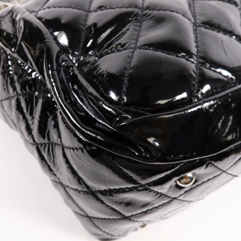 CHANEL 漆皮皮革Shoulder Bag銀扣鏈帶肩背袋-5