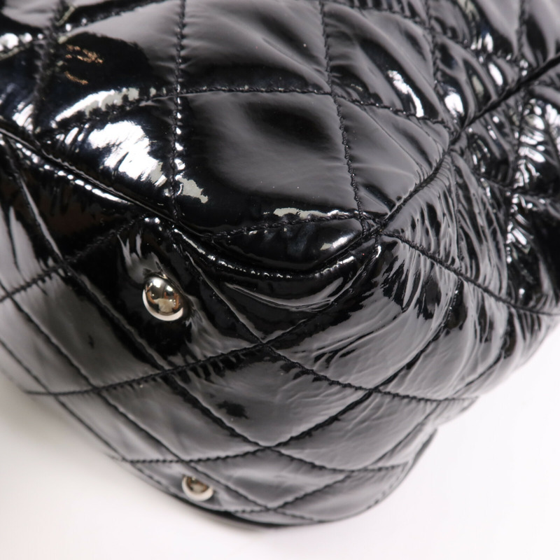 CHANEL 漆皮皮革Shoulder Bag銀扣鏈帶肩背袋-6