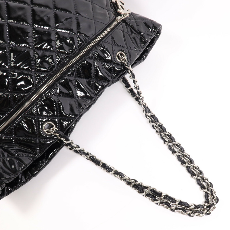 CHANEL 漆皮皮革Shoulder Bag銀扣鏈帶肩背袋-8