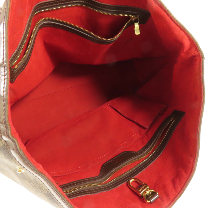 LOUIS VUITTON Damier Hampstead MM金扣手挽袋-4