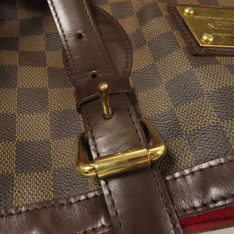 LOUIS VUITTON Damier Hampstead MM金扣手挽袋-7