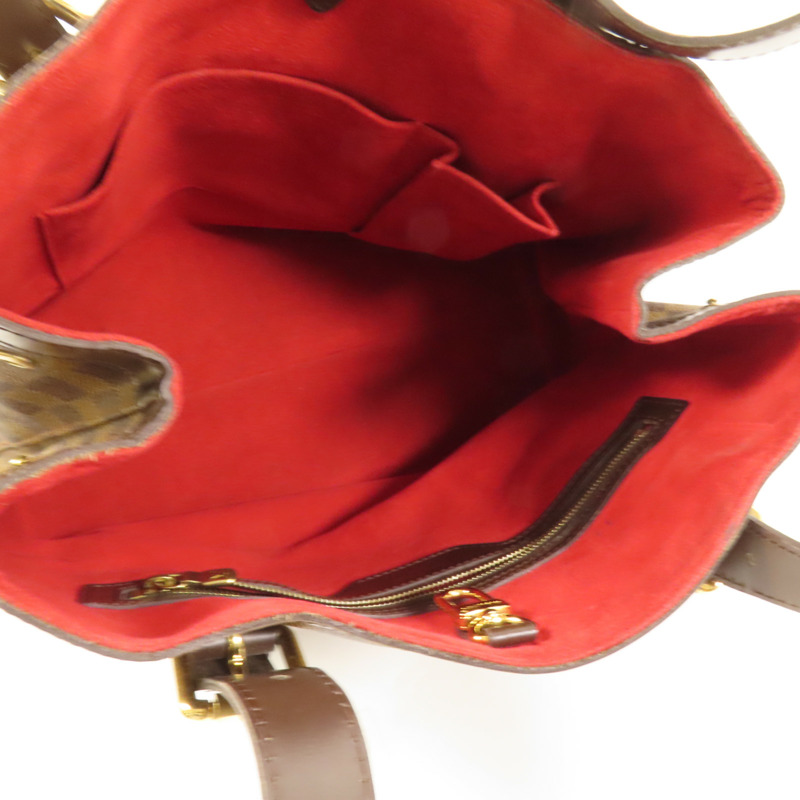 LOUIS VUITTON Damier Hampstead MM金扣手挽袋-5