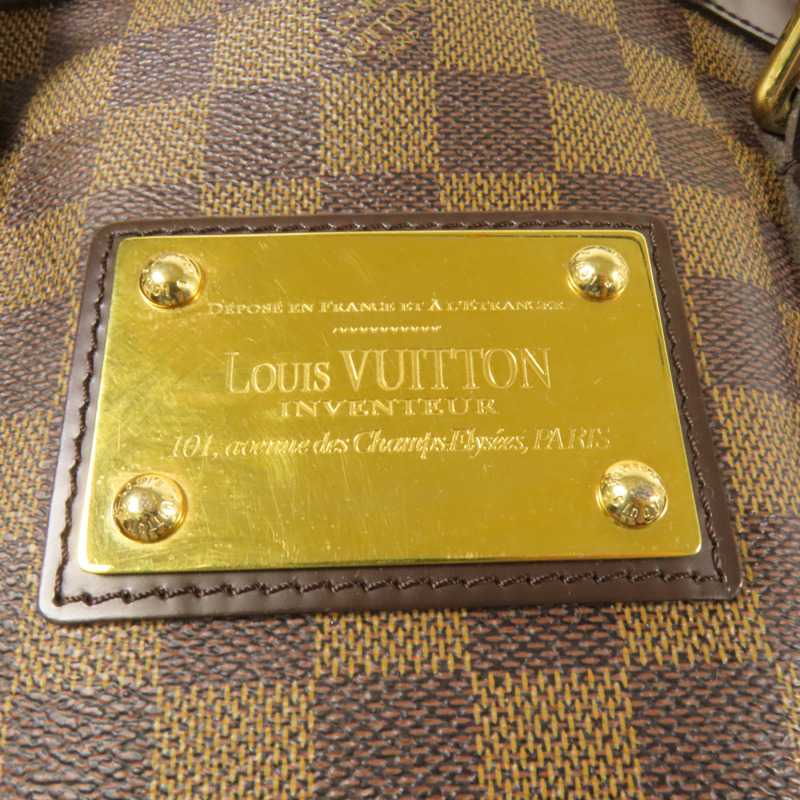 LOUIS VUITTON Damier Hampstead MM金扣手挽袋-7