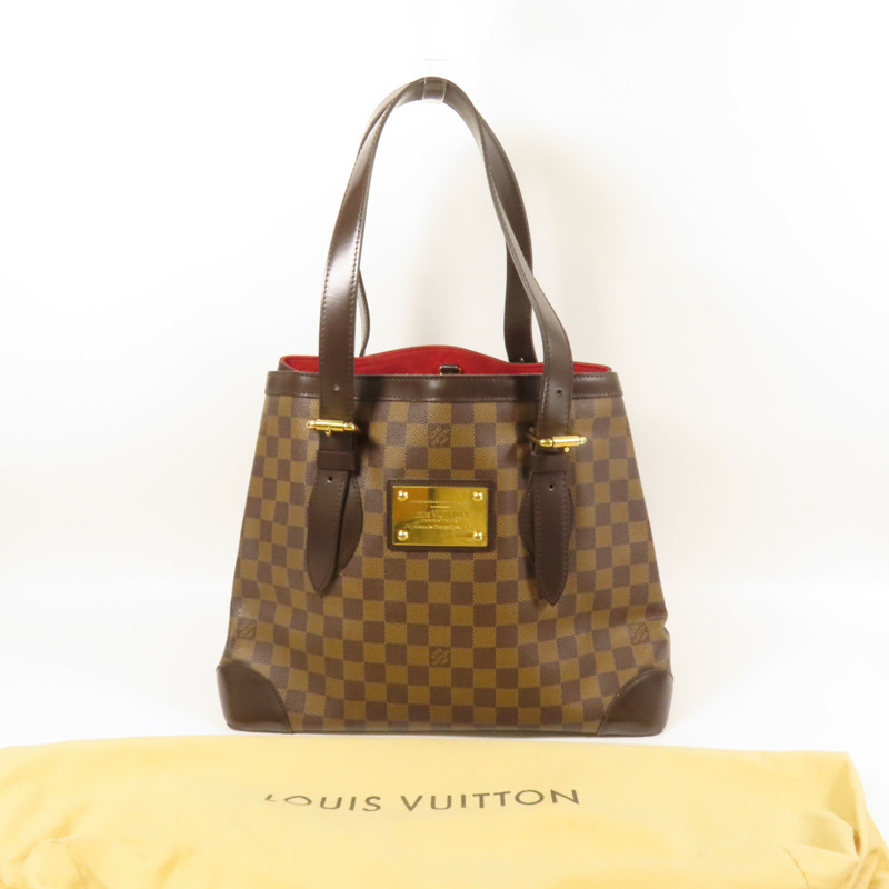 LOUIS VUITTON Damier Hampstead MM金扣手挽袋-10
