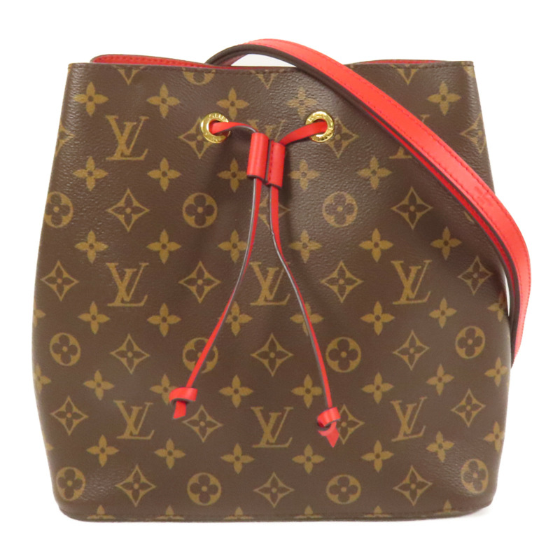 LOUIS VUITTON Monogram Neo Noe Bucket Bag金扣肩背袋Coquelicot-0