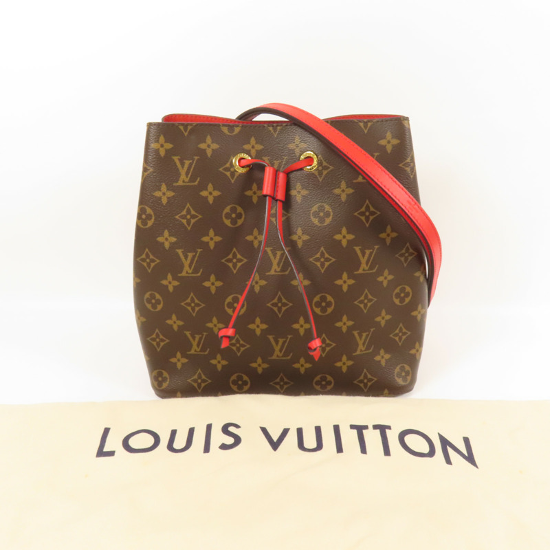 LOUIS VUITTON Monogram Neo Noe Bucket Bag金扣肩背袋Coquelicot-10