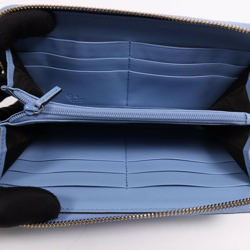 GUCCI 牛皮皮革Zipper Wallet金扣長錢包-4