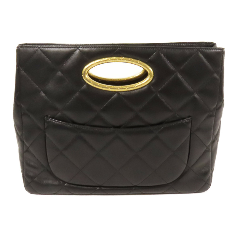 CHANEL 皮革Chain Shoulder金扣手挽肩背兩用袋-1