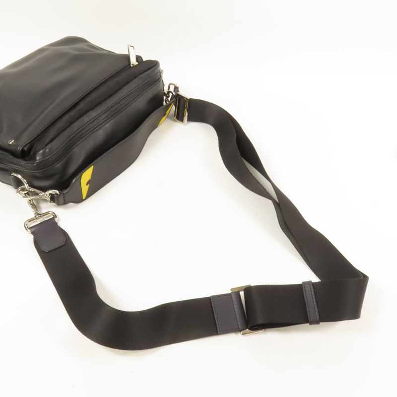 FENDI 尼龍/皮革Shoulder Bag銀扣手挽肩背兩用袋-4