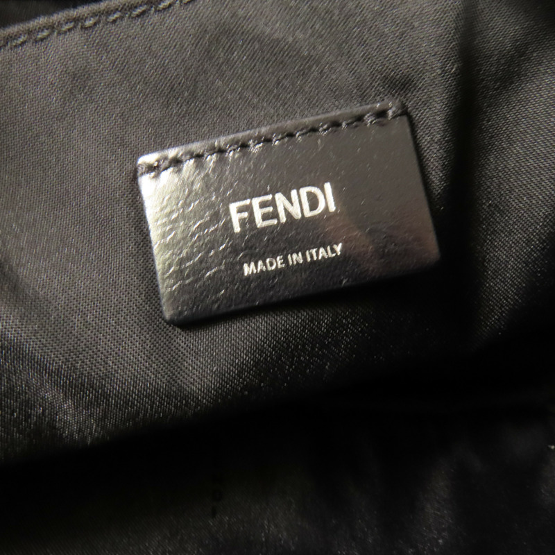 FENDI 尼龍/皮革Shoulder Bag銀扣手挽肩背兩用袋-10