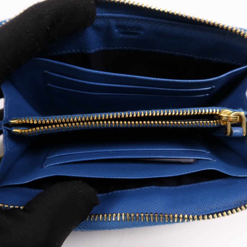 PRADA 牛皮皮革Wallet金扣長錢包-4