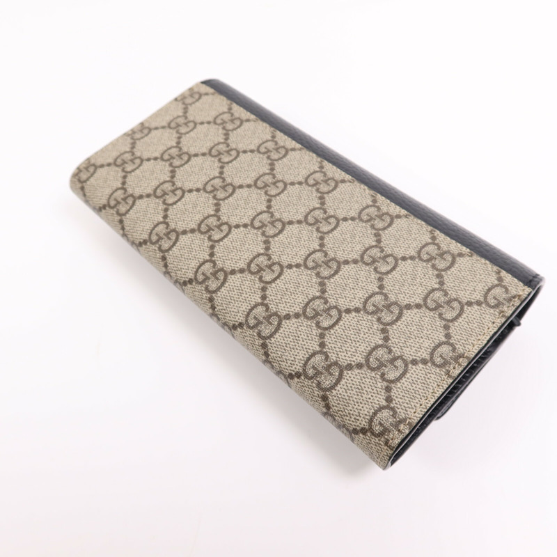 GUCCI 塗層帆布/皮革GG Marmont Wallet金扣鏈帶錢包-3