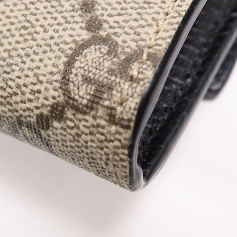 GUCCI 塗層帆布/皮革GG Marmont Wallet金扣鏈帶錢包-13