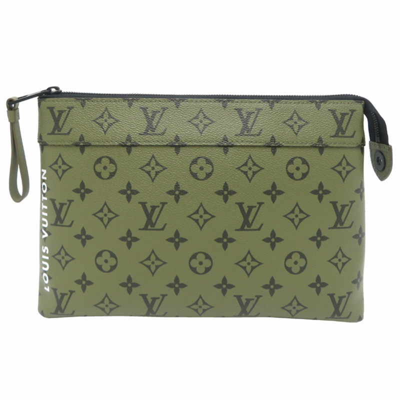 Louis Vuitton Pochette Voyage Souvre 男士手拿包 M82800(已停產)Monogram 綠色-0