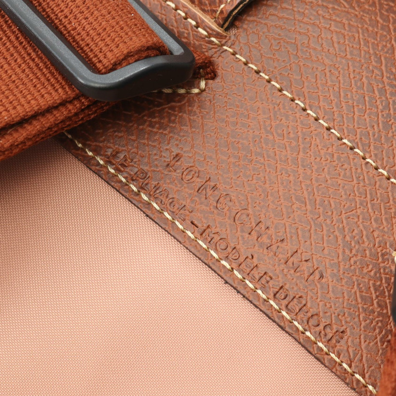 Longchamp Le Pliage Original M 雙肩包 1028408 帆布皮革 粉紅色棕色 全新-3