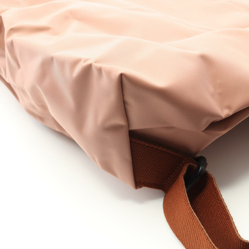 Longchamp Le Pliage Original M 雙肩包 1028408 帆布皮革 粉紅色棕色 全新-4