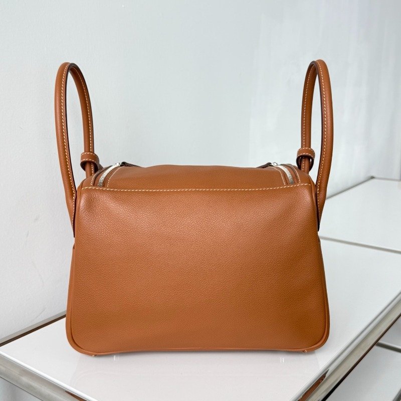 愛馬仕 Lindy 26 金棕銀扣 Evercolor 皮 D 刻 附塵袋-6