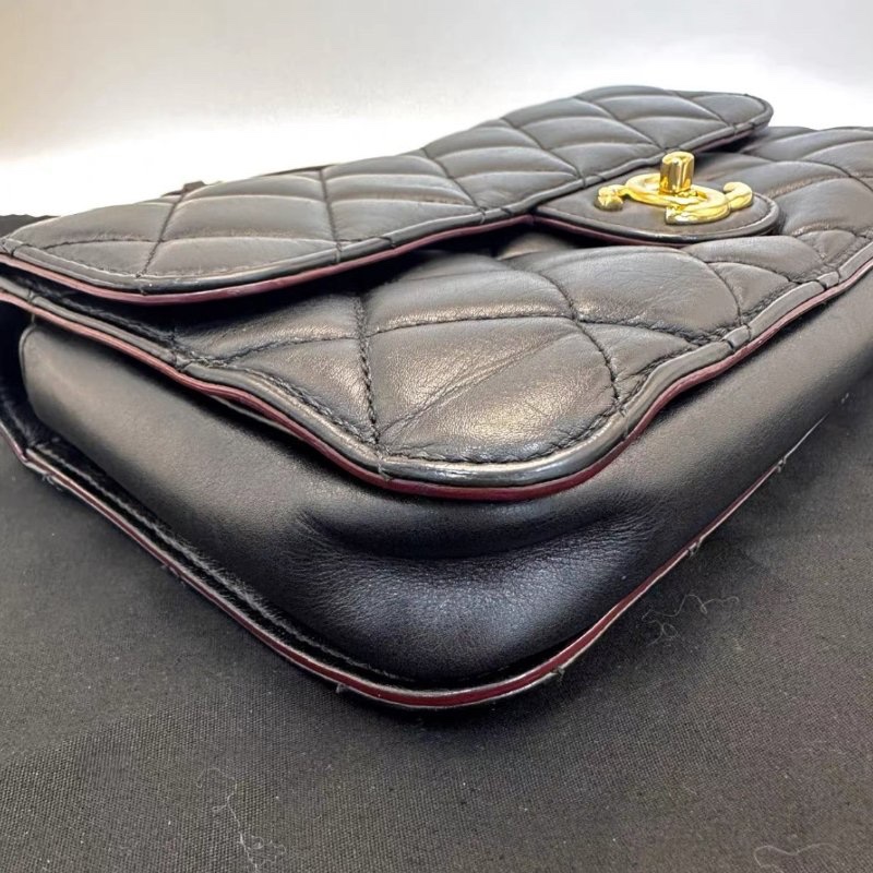 CHANEL 黑金孟買手提肩背斜背包 27*16*6 98新配件盒子塵袋保卡-4