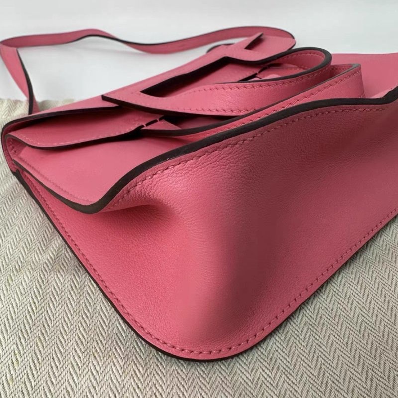 HERMES 唇膏粉金扣halzan mini手提肩背斜背包21.5*14*6.5 98新配件塵袋-4