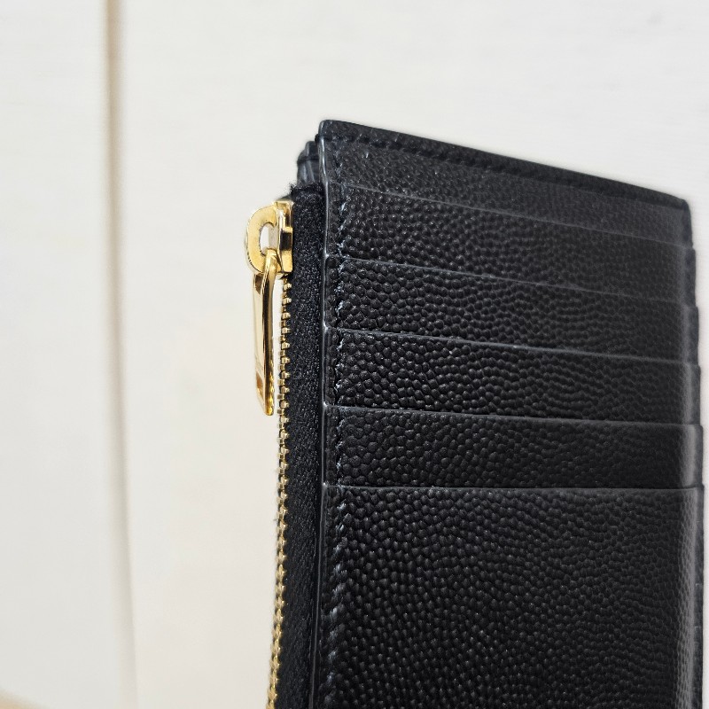 [甜價出😊] YSL黑荔枝皮金釦Cassandre零錢卡包-10