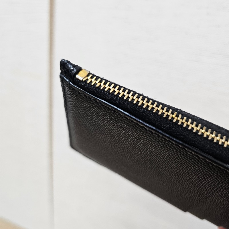 [甜價出😊] YSL黑荔枝皮金釦Cassandre零錢卡包-12