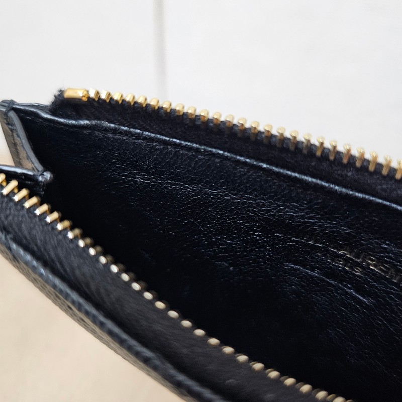 [甜價出😊] YSL黑荔枝皮金釦Cassandre零錢卡包-14