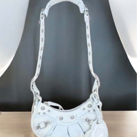 「JL精品代購」97新 Balenciaga 牛仔機車包 xs