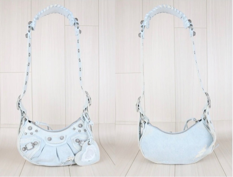 「JL精品代購」97新 Balenciaga 牛仔機車包 xs-1