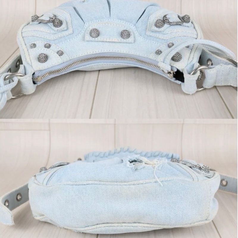 「JL精品代購」97新 Balenciaga 牛仔機車包 xs-5